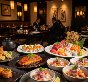 Elegant dining room at Nobu Los Angeles