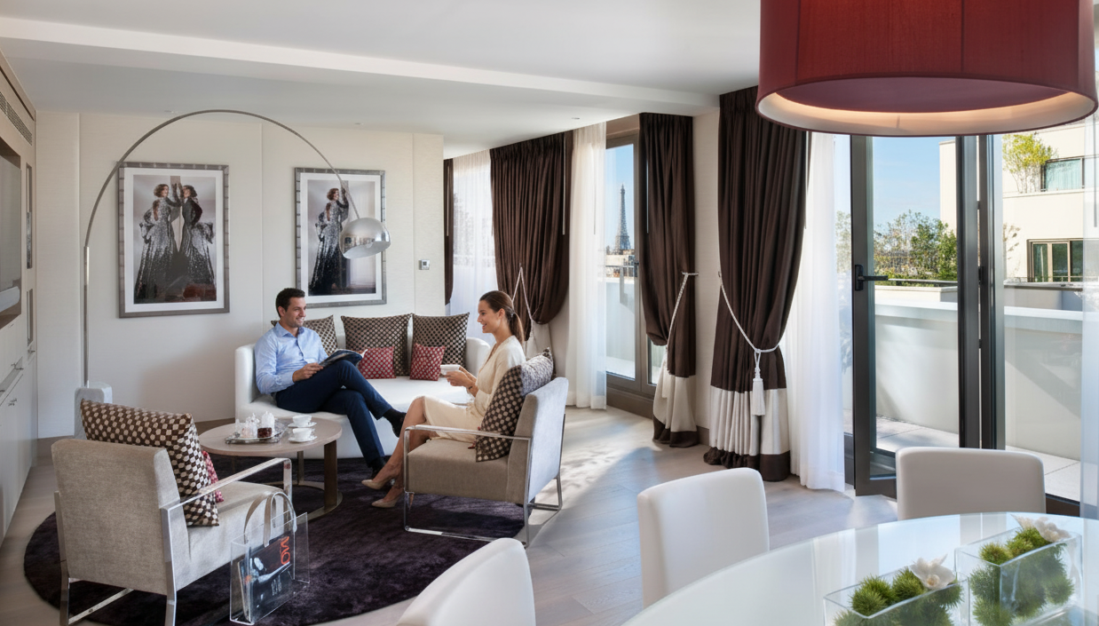 , Three Bedroom Oriental Penthouse at Mandarin Oriental Paris: Grand Penthouse Living Above Paris